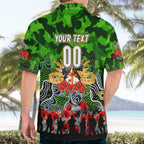 Personalized Raiders ANZAC Day Hawaiian Shirt Australian Army - Lest We Forget