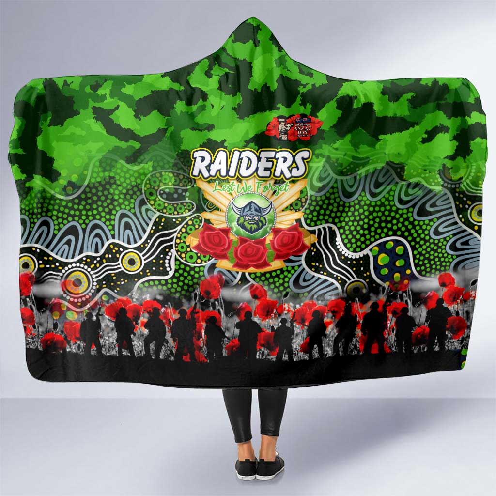 Raiders ANZAC Day Hooded Blanket Australian Army - Lest We Forget