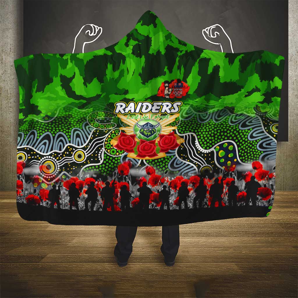 Raiders ANZAC Day Hooded Blanket Australian Army - Lest We Forget