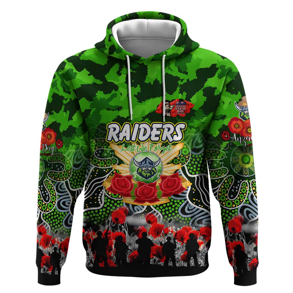 Personalized Raiders ANZAC Day Hoodie Australian Army - Lest We Forget