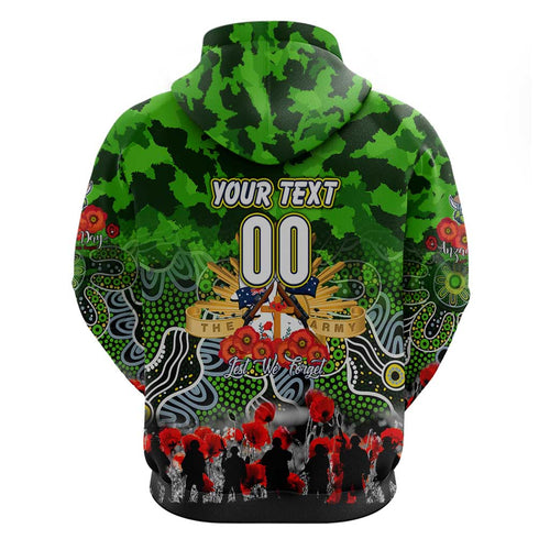 Personalized Raiders ANZAC Day Hoodie Australian Army - Lest We Forget