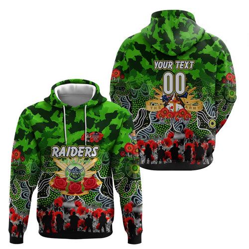 Personalized Raiders ANZAC Day Hoodie Australian Army - Lest We Forget