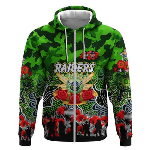 Personalized Raiders ANZAC Day Hoodie Australian Army - Lest We Forget