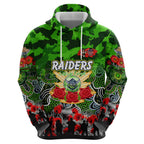Personalized Raiders ANZAC Day Hoodie Australian Army - Lest We Forget