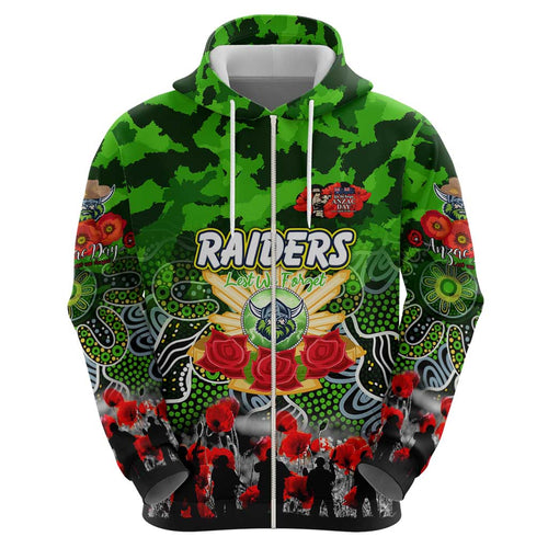 Personalized Raiders ANZAC Day Hoodie Australian Army - Lest We Forget