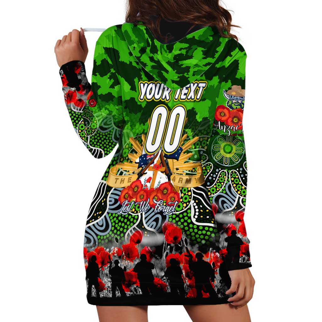 Personalized Raiders ANZAC Day Hoodie Dress Australian Army - Lest We Forget