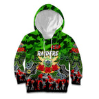Personalized Raiders ANZAC Day Kid Hoodie Australian Army - Lest We Forget