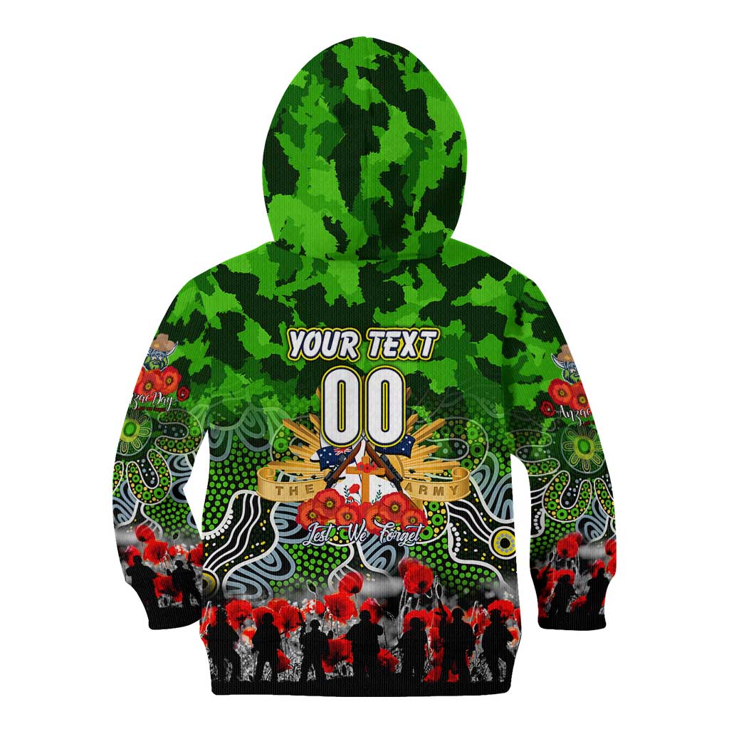 Personalized Raiders ANZAC Day Kid Hoodie Australian Army - Lest We Forget