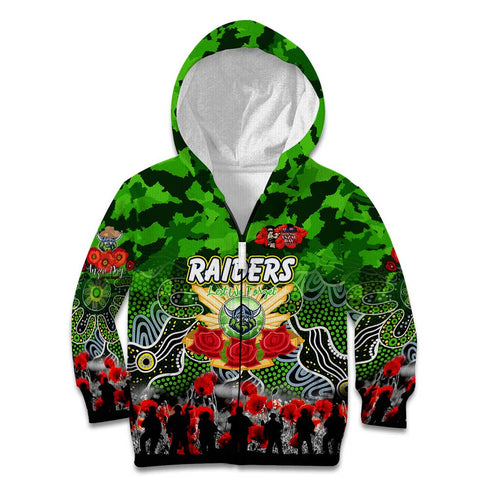Personalized Raiders ANZAC Day Kid Hoodie Australian Army - Lest We Forget
