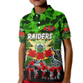 Personalized Raiders ANZAC Day Kid Polo Shirt Australian Army - Lest We Forget