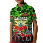 Personalized Raiders ANZAC Day Kid Polo Shirt Australian Army - Lest We Forget