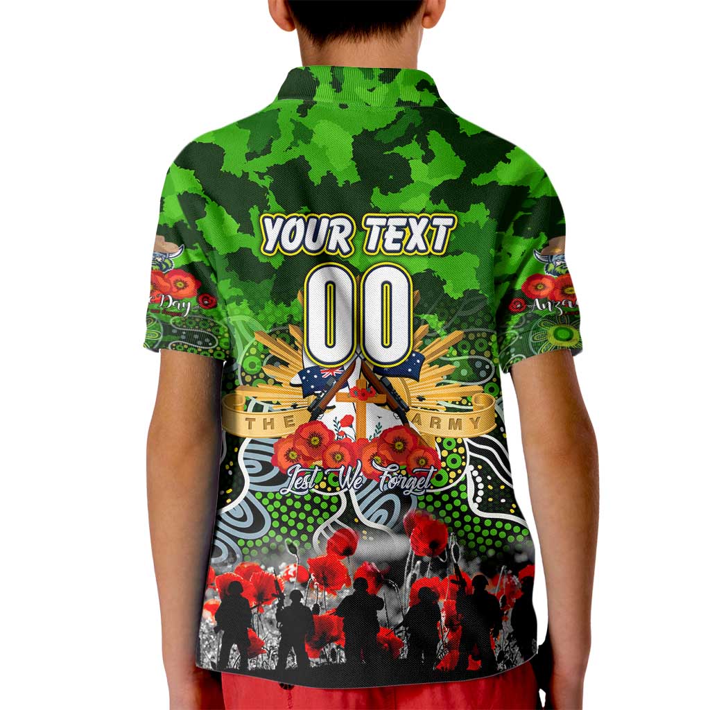 Personalized Raiders ANZAC Day Kid Polo Shirt Australian Army - Lest We Forget