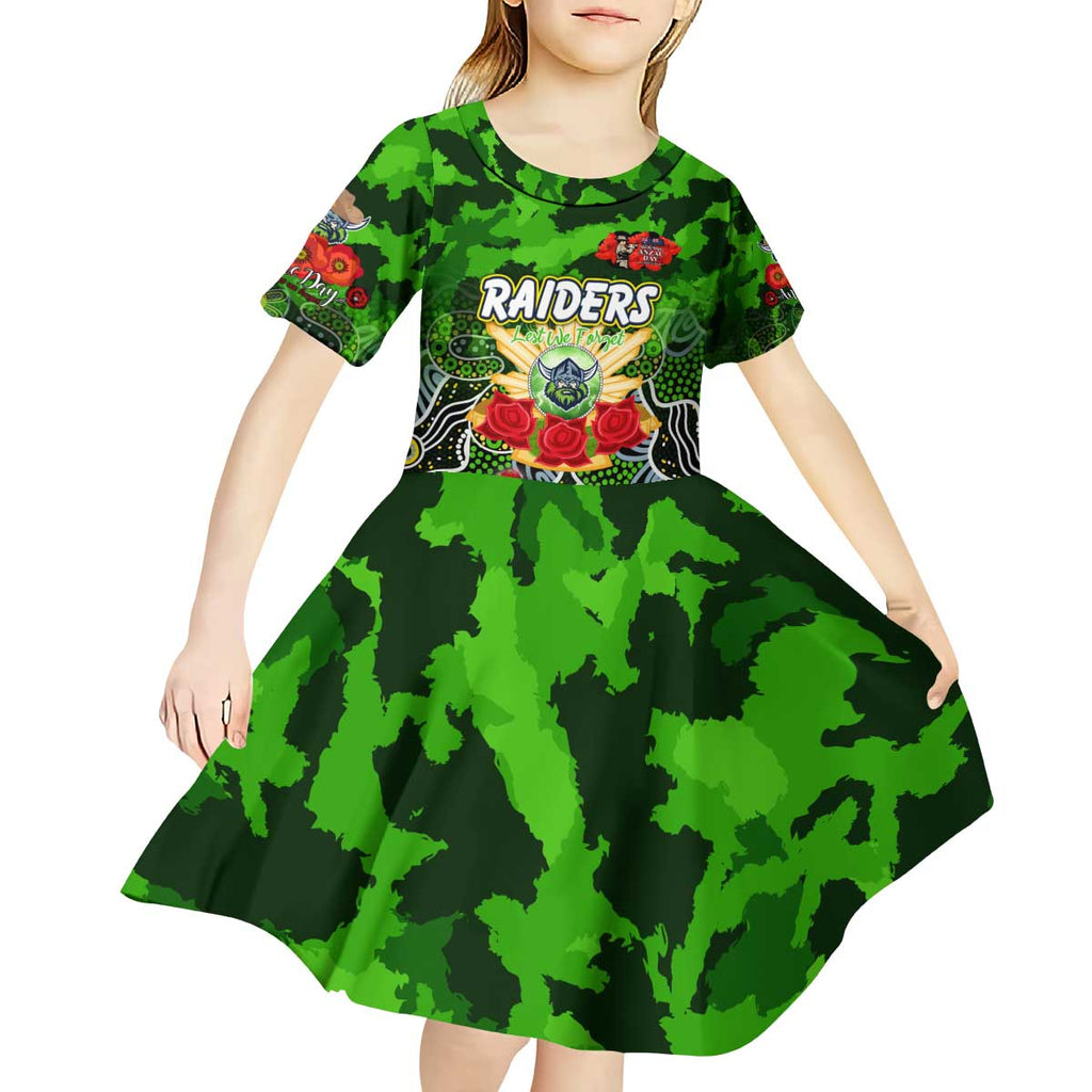 Personalized Raiders ANZAC Day Kid Short Sleeve Dress Australian Army - Lest We Forget