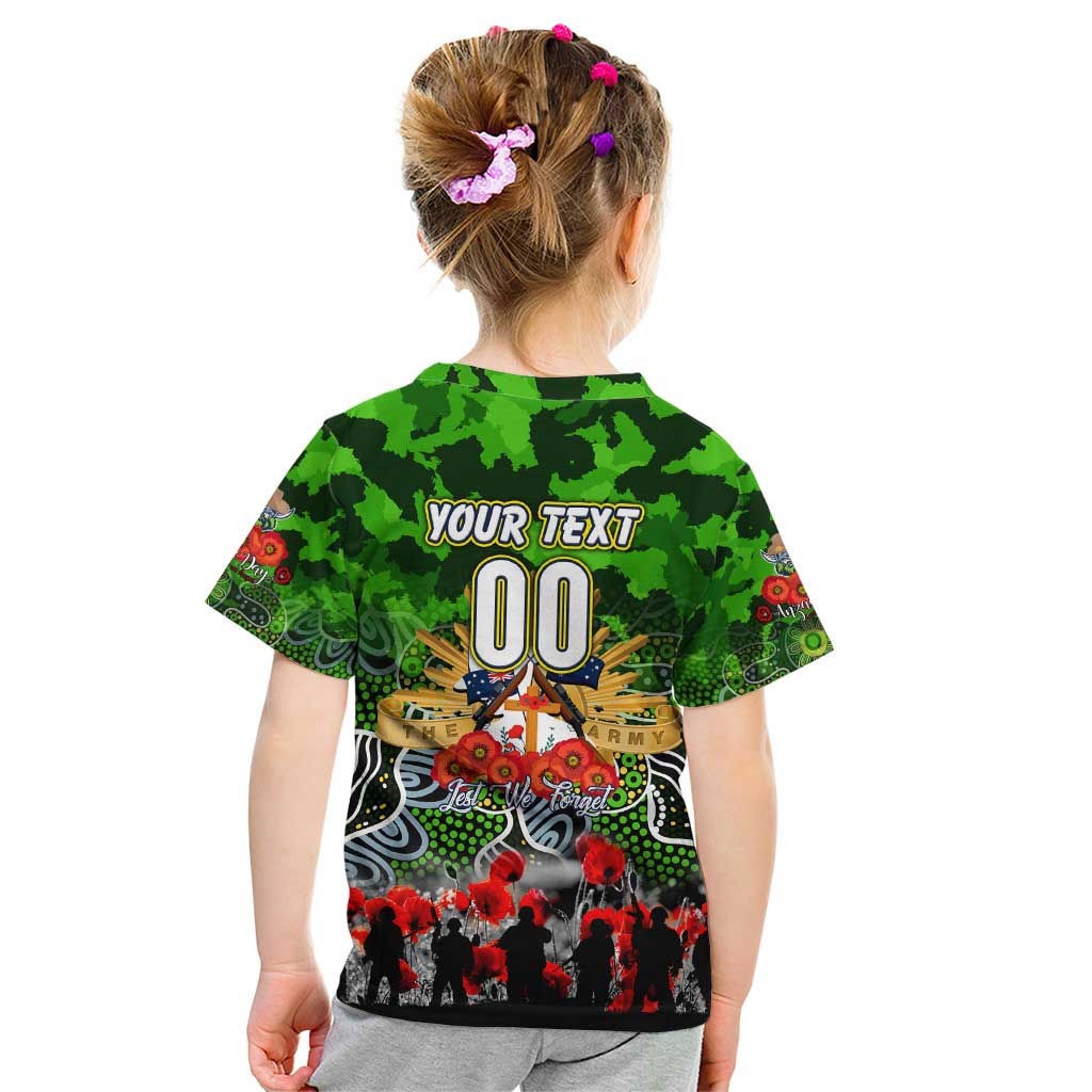 Personalized Raiders ANZAC Day Kid T Shirt Australian Army - Lest We Forget