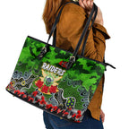 Raiders ANZAC Day Leather Tote Bag Australian Army - Lest We Forget