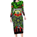 Personalized Raiders ANZAC Day Long Sleeve Bodycon Dress Australian Army - Lest We Forget