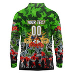 Personalized Raiders ANZAC Day Long Sleeve Polo Shirt Australian Army - Lest We Forget