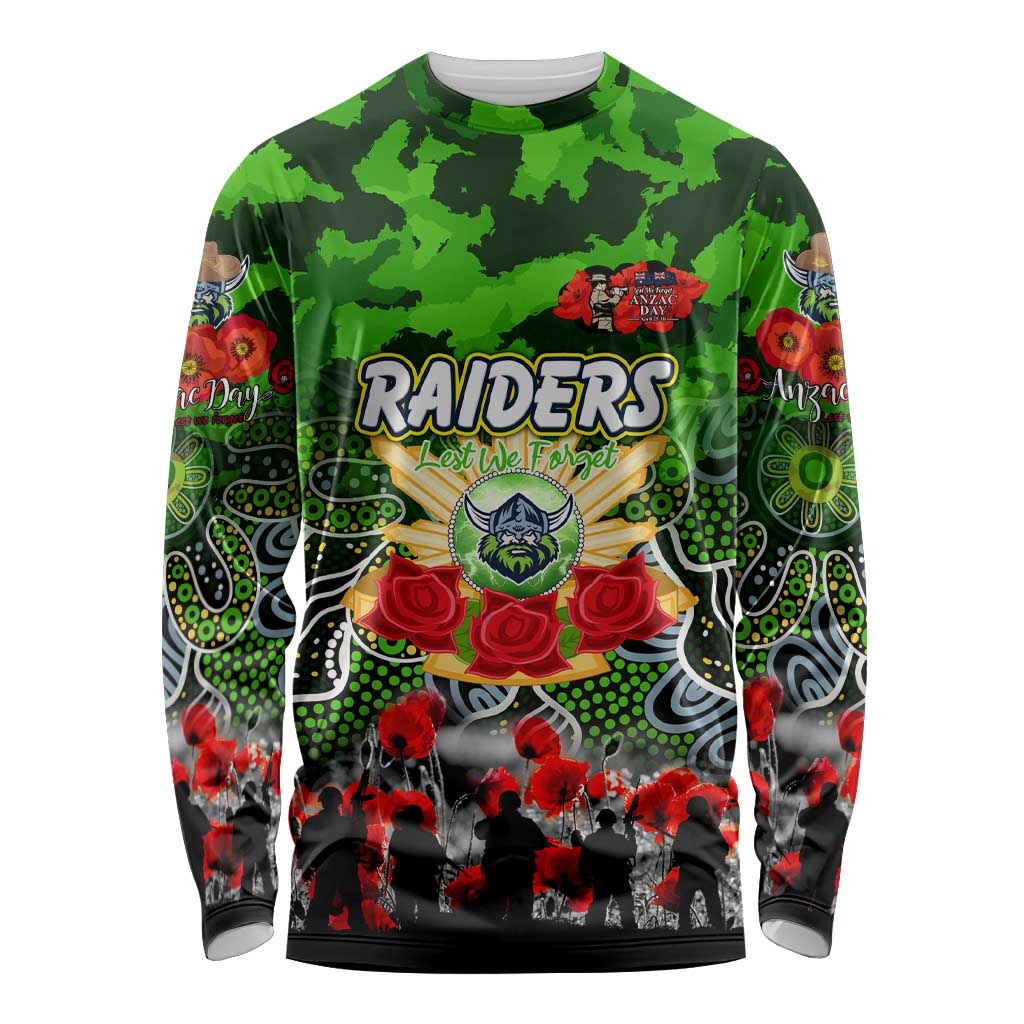 Personalized Raiders ANZAC Day Long Sleeve Shirt Australian Army - Lest We Forget