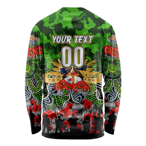 Personalized Raiders ANZAC Day Long Sleeve Shirt Australian Army - Lest We Forget