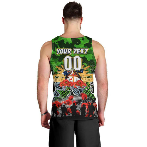 Personalized Raiders ANZAC Day Men Tank Top Australian Army - Lest We Forget