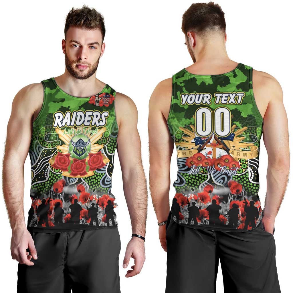 Personalized Raiders ANZAC Day Men Tank Top Australian Army - Lest We Forget