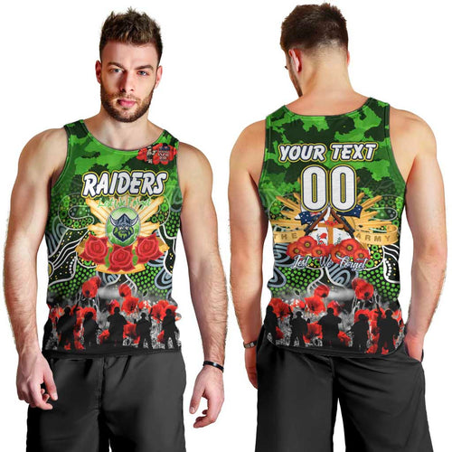 Personalized Raiders ANZAC Day Men Tank Top Australian Army - Lest We Forget