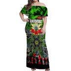 Personalized Raiders ANZAC Day Off Shoulder Maxi Dress Australian Army - Lest We Forget