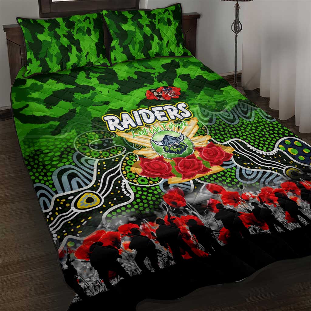Raiders ANZAC Day Quilt Bed Set Australian Army - Lest We Forget
