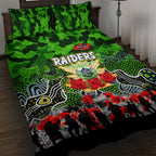 Raiders ANZAC Day Quilt Bed Set Australian Army - Lest We Forget