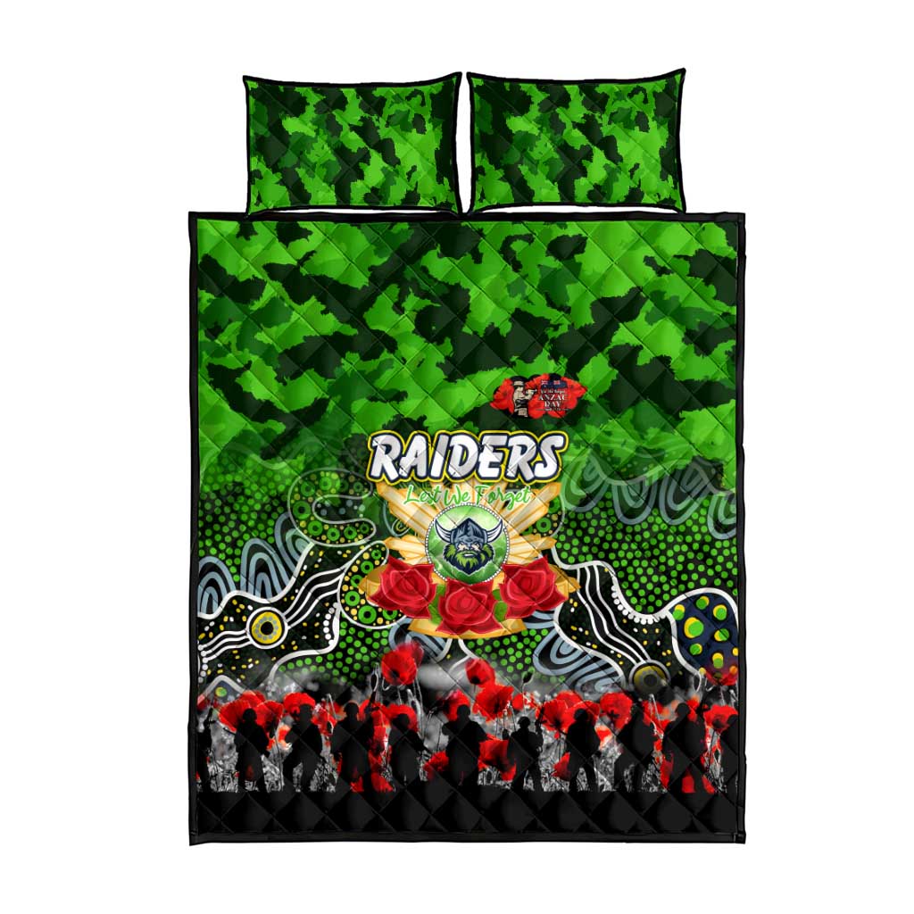 Raiders ANZAC Day Quilt Bed Set Australian Army - Lest We Forget