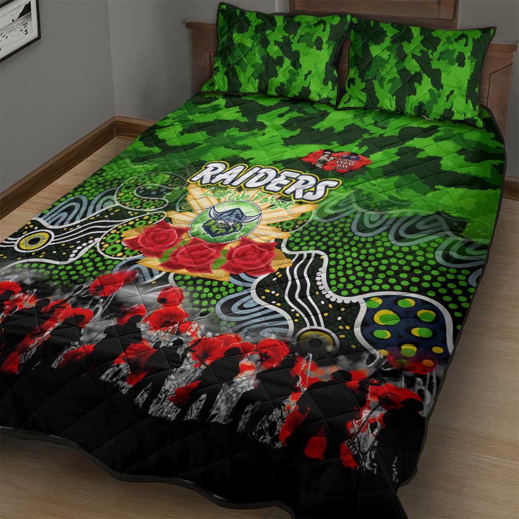 Raiders ANZAC Day Quilt Bed Set Australian Army - Lest We Forget