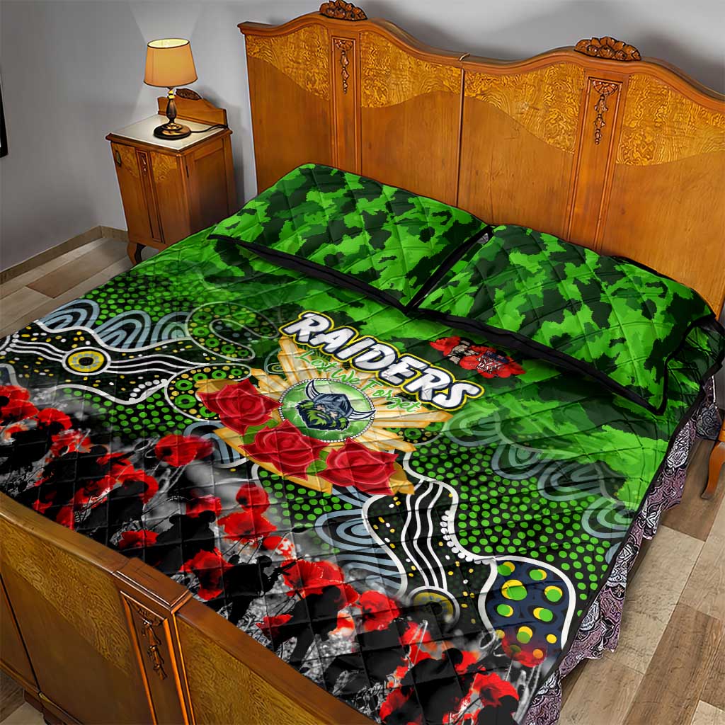 Raiders ANZAC Day Quilt Bed Set Australian Army - Lest We Forget