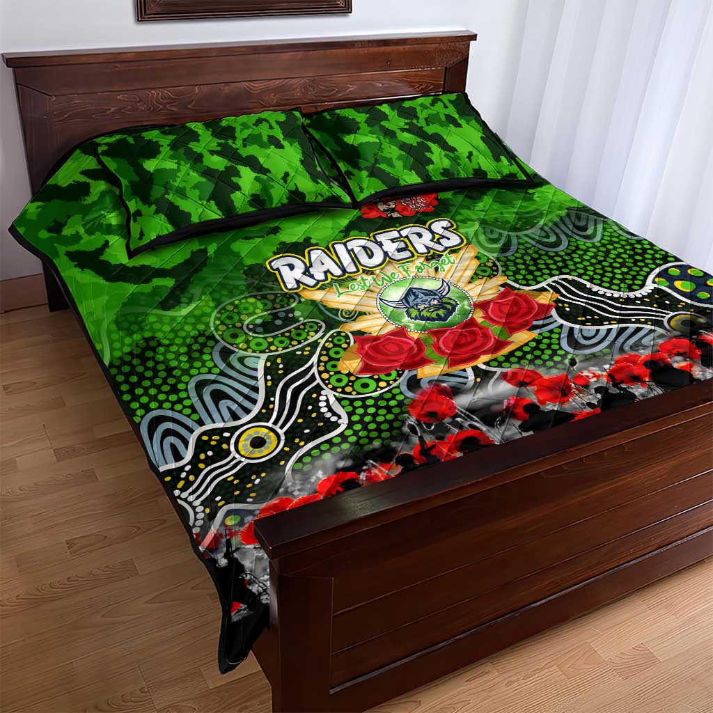Raiders ANZAC Day Quilt Bed Set Australian Army - Lest We Forget