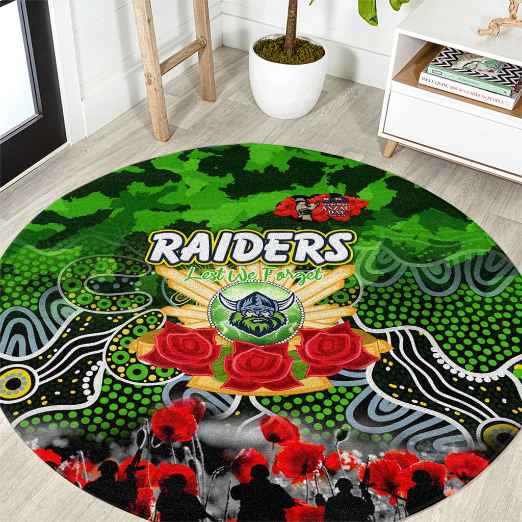 Raiders ANZAC Day Round Carpet Australian Army - Lest We Forget