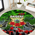 Raiders ANZAC Day Round Carpet Australian Army - Lest We Forget