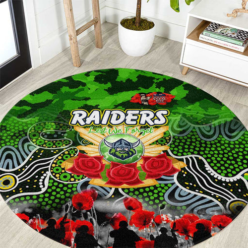 Raiders ANZAC Day Round Carpet Australian Army - Lest We Forget
