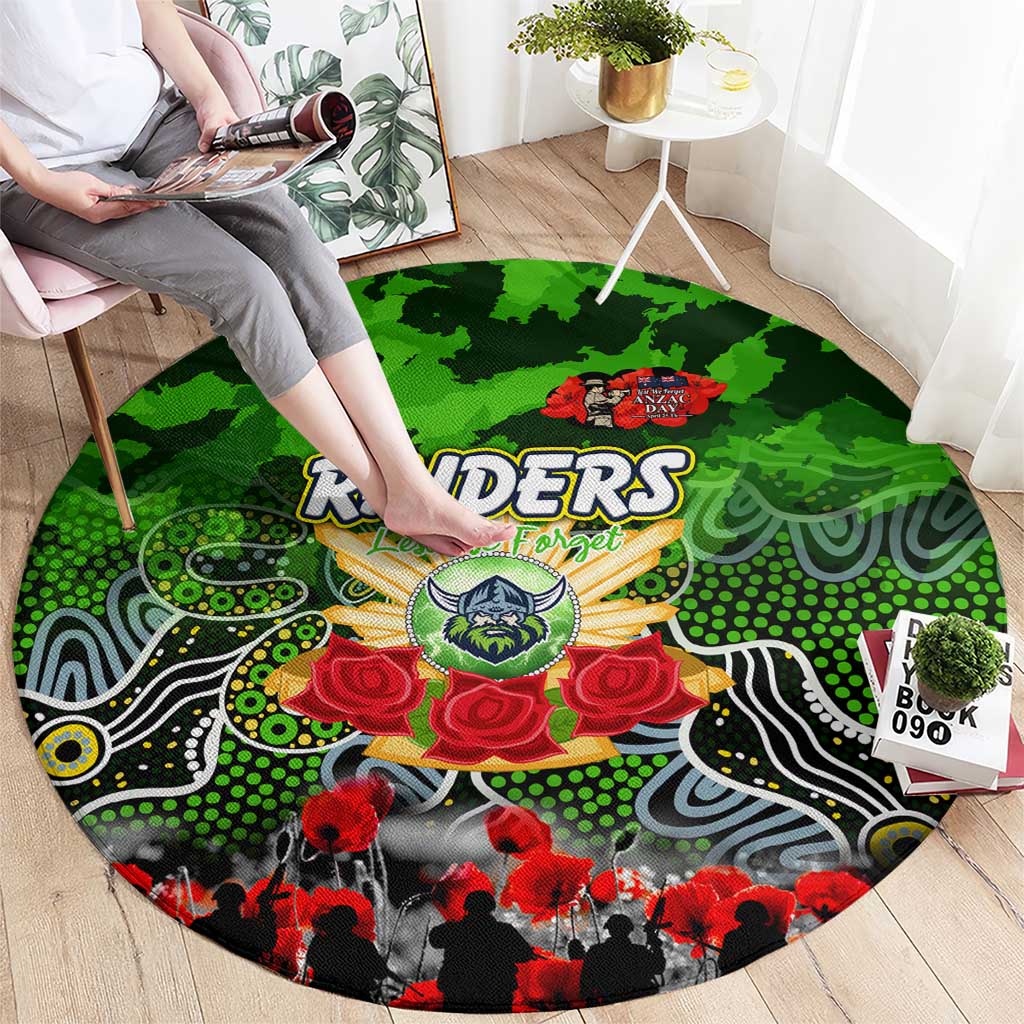 Raiders ANZAC Day Round Carpet Australian Army - Lest We Forget