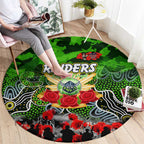 Raiders ANZAC Day Round Carpet Australian Army - Lest We Forget