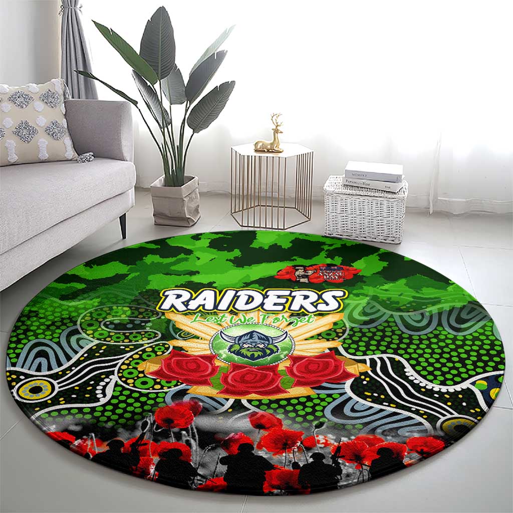 Raiders ANZAC Day Round Carpet Australian Army - Lest We Forget
