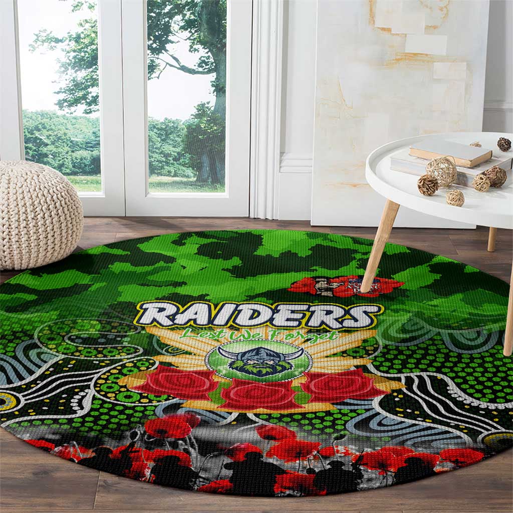 Raiders ANZAC Day Round Carpet Australian Army - Lest We Forget