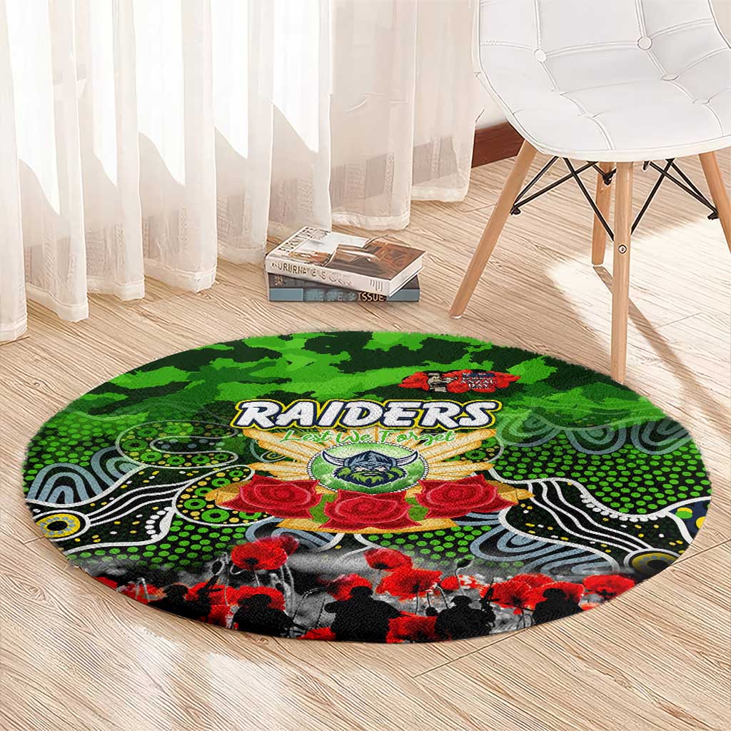 Raiders ANZAC Day Round Carpet Australian Army - Lest We Forget