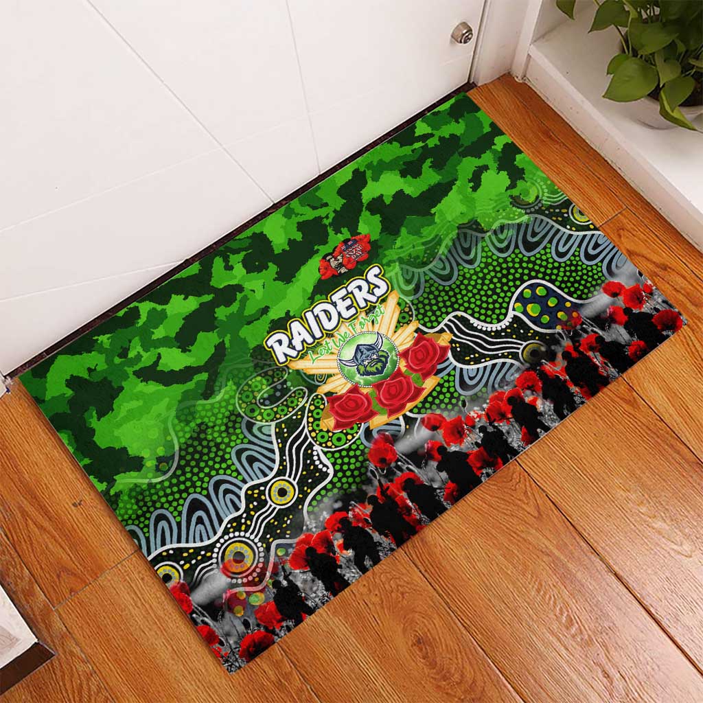 Raiders ANZAC Day Rubber Doormat Australian Army - Lest We Forget