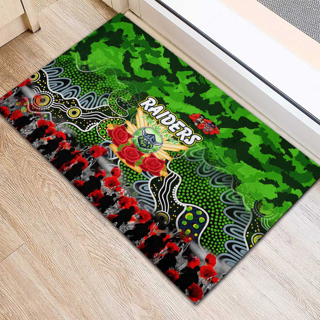 Raiders ANZAC Day Rubber Doormat Australian Army - Lest We Forget