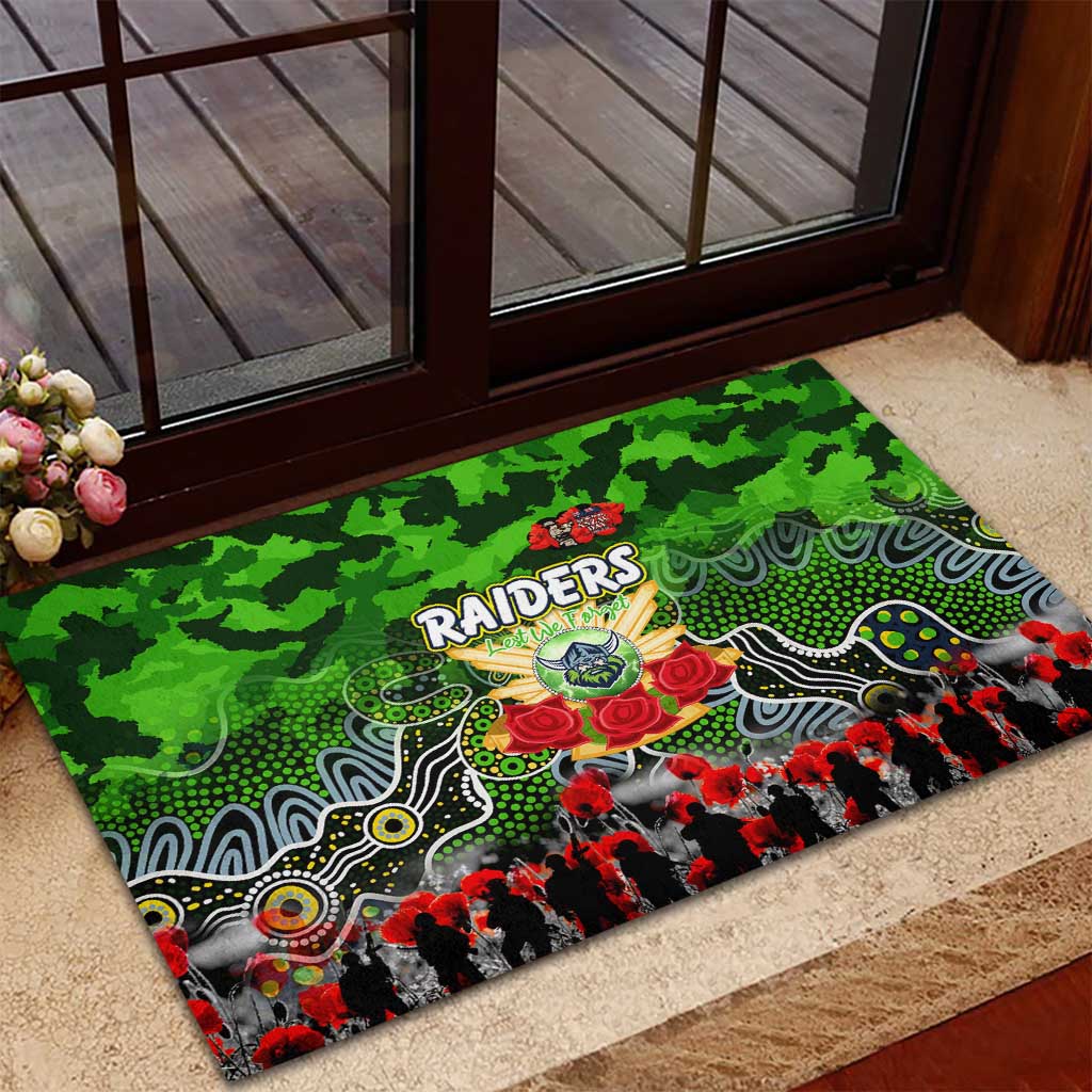 Raiders ANZAC Day Rubber Doormat Australian Army - Lest We Forget