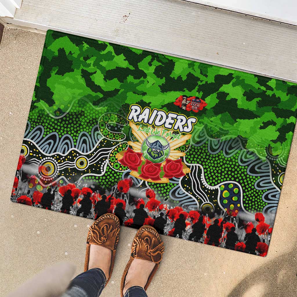 Raiders ANZAC Day Rubber Doormat Australian Army - Lest We Forget