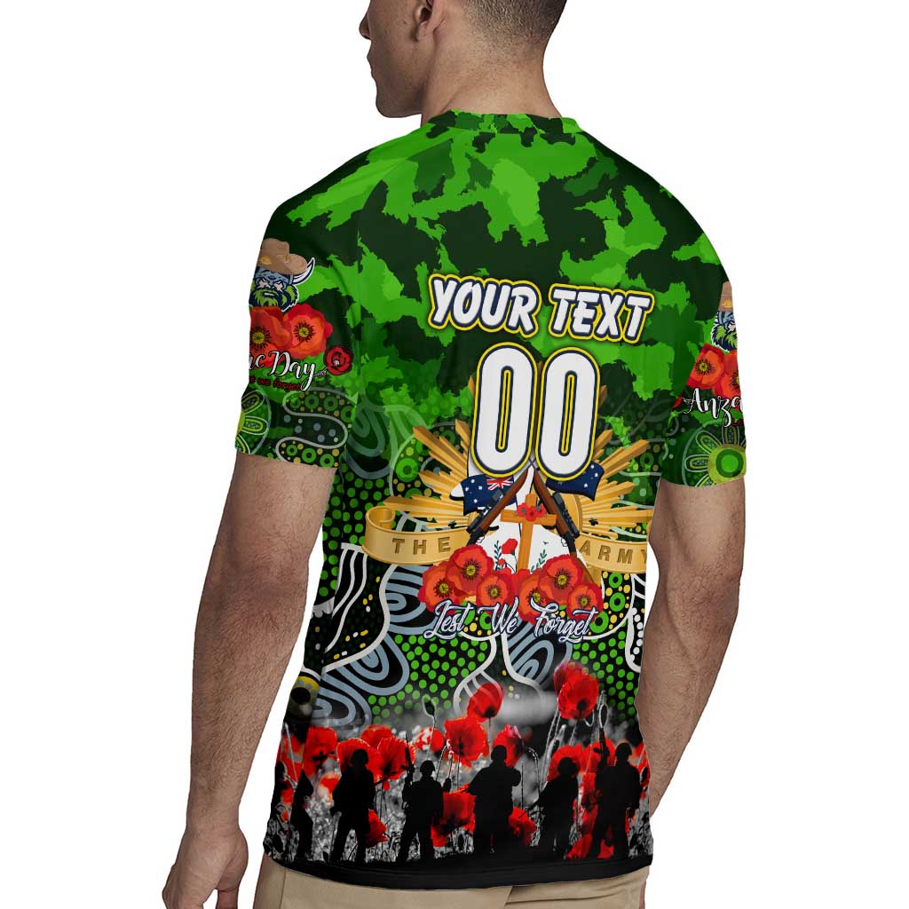 Personalized Raiders ANZAC Day Rugby Jersey Australian Army - Lest We Forget