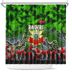Raiders ANZAC Day Shower Curtain Australian Army - Lest We Forget