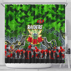 Raiders ANZAC Day Shower Curtain Australian Army - Lest We Forget
