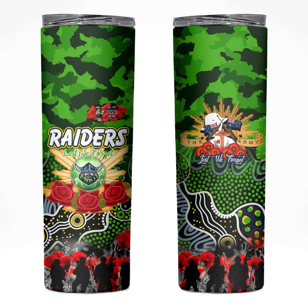 Personalized Raiders ANZAC Day Skinny Tumbler Australian Army - Lest We Forget