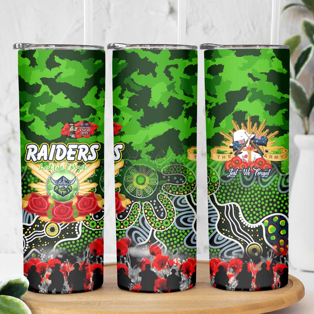 Personalized Raiders ANZAC Day Skinny Tumbler Australian Army - Lest We Forget